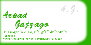 arpad gajzago business card